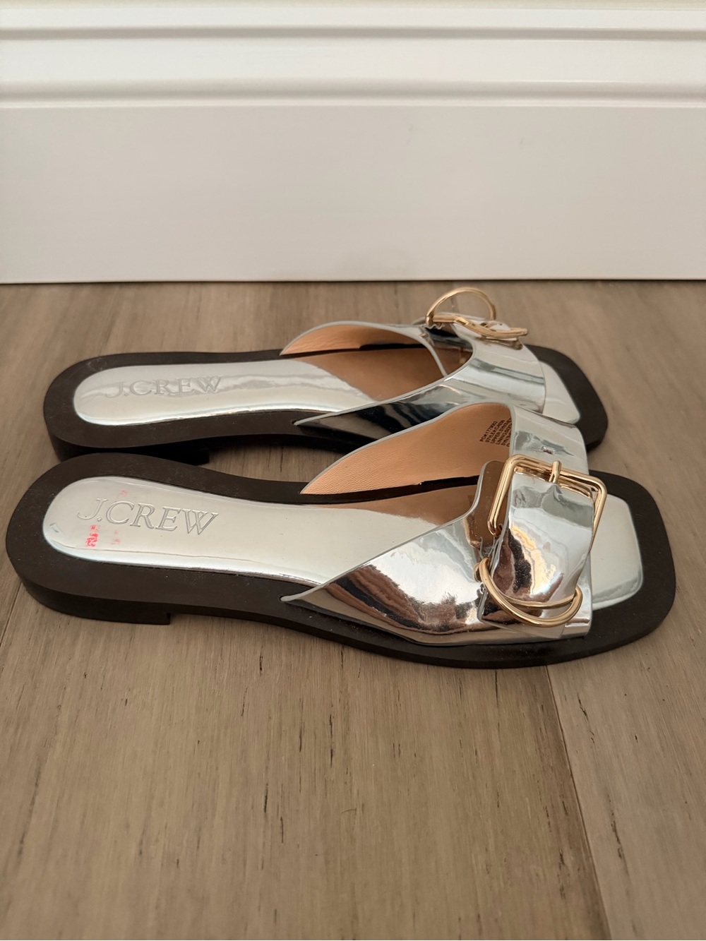 J. Crew Callie sandals in metallic leather Sz 7 - Picture 3 of 10